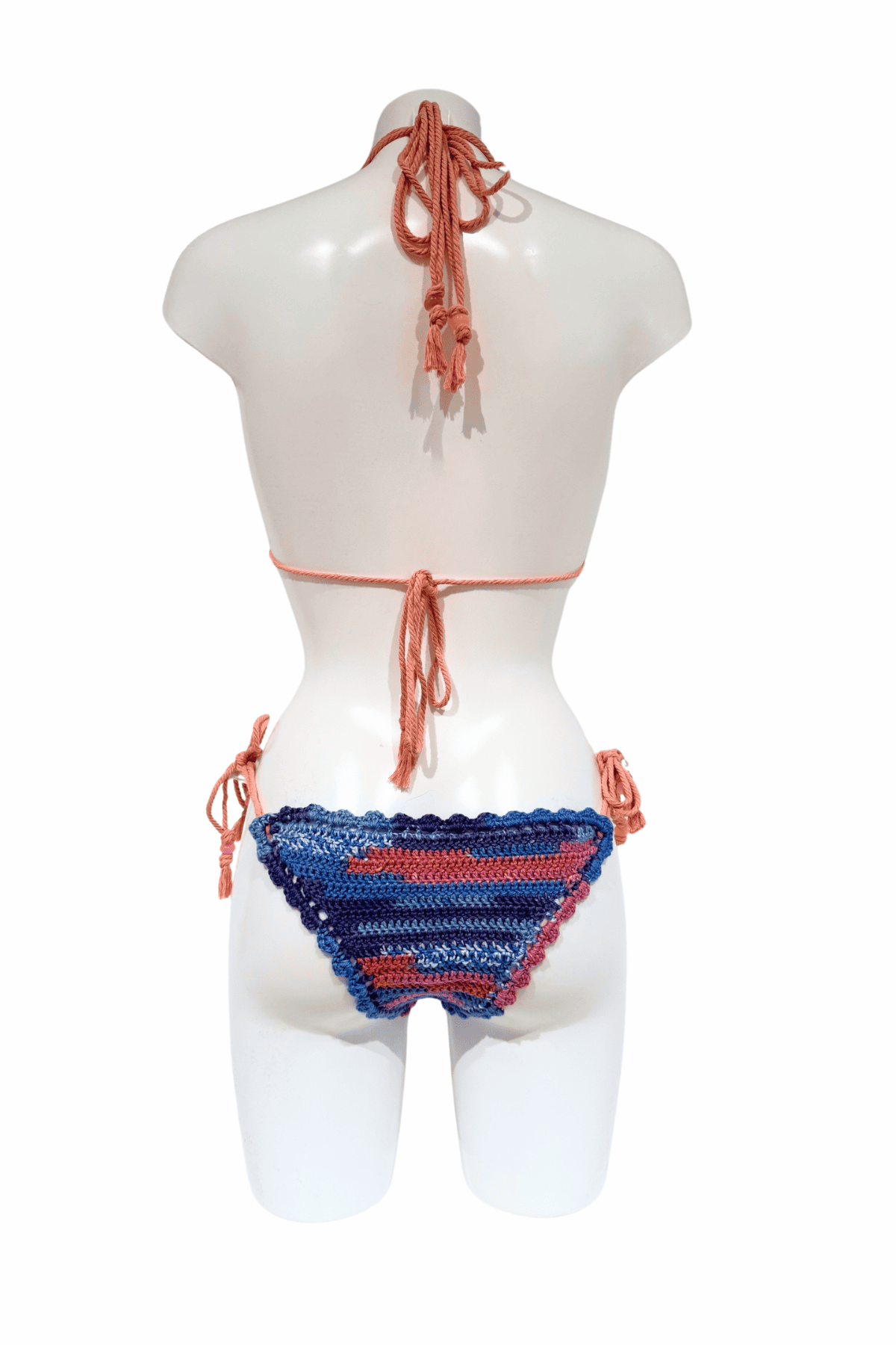 Flamingo luxury crochet bikini, designed and handmade in Switzerland by RA LIVING – exclusive designer beachwear and swimwear for a stylish summer look.