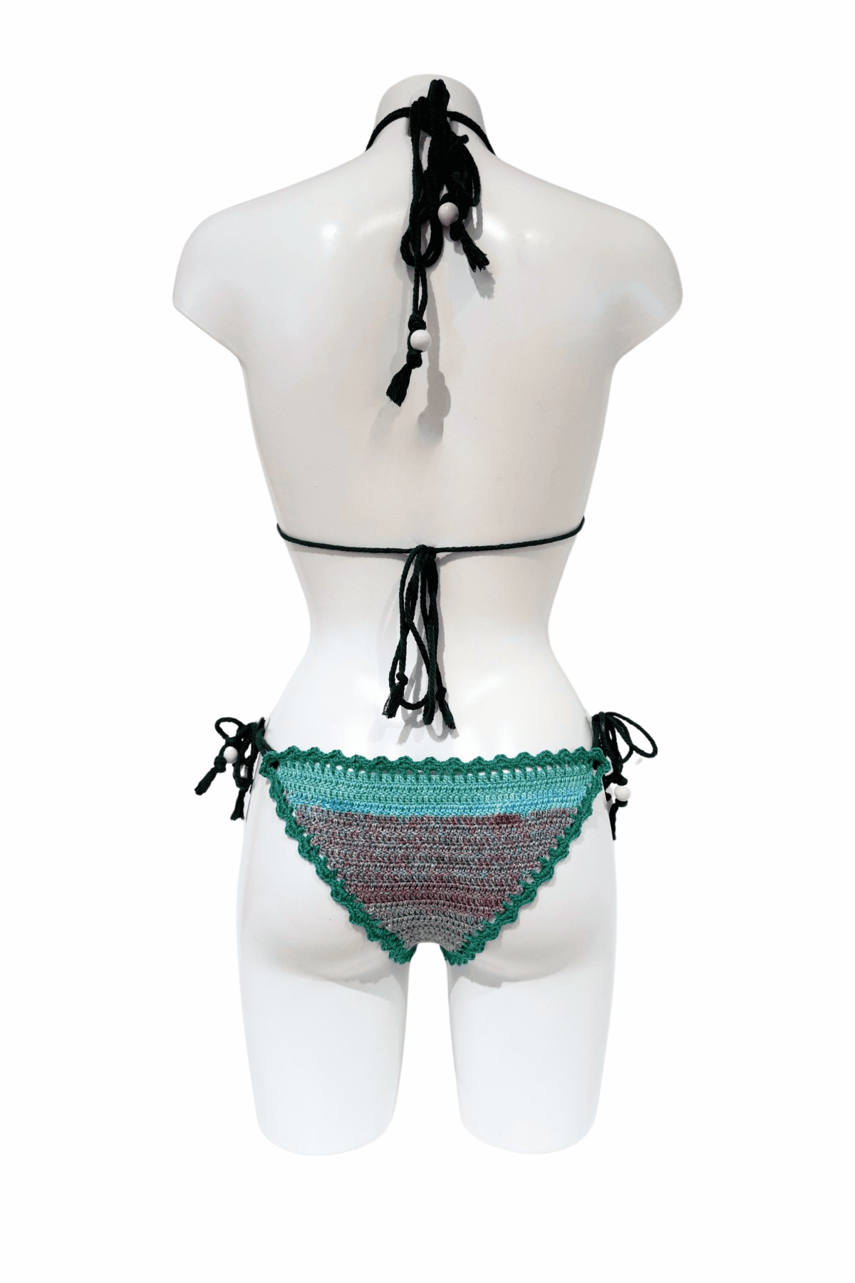 Mint Sea Star luxury crochet bikini, designed and handmade in Switzerland by RA LIVING – exclusive designer beachwear and swimwear for a stylish summer look.