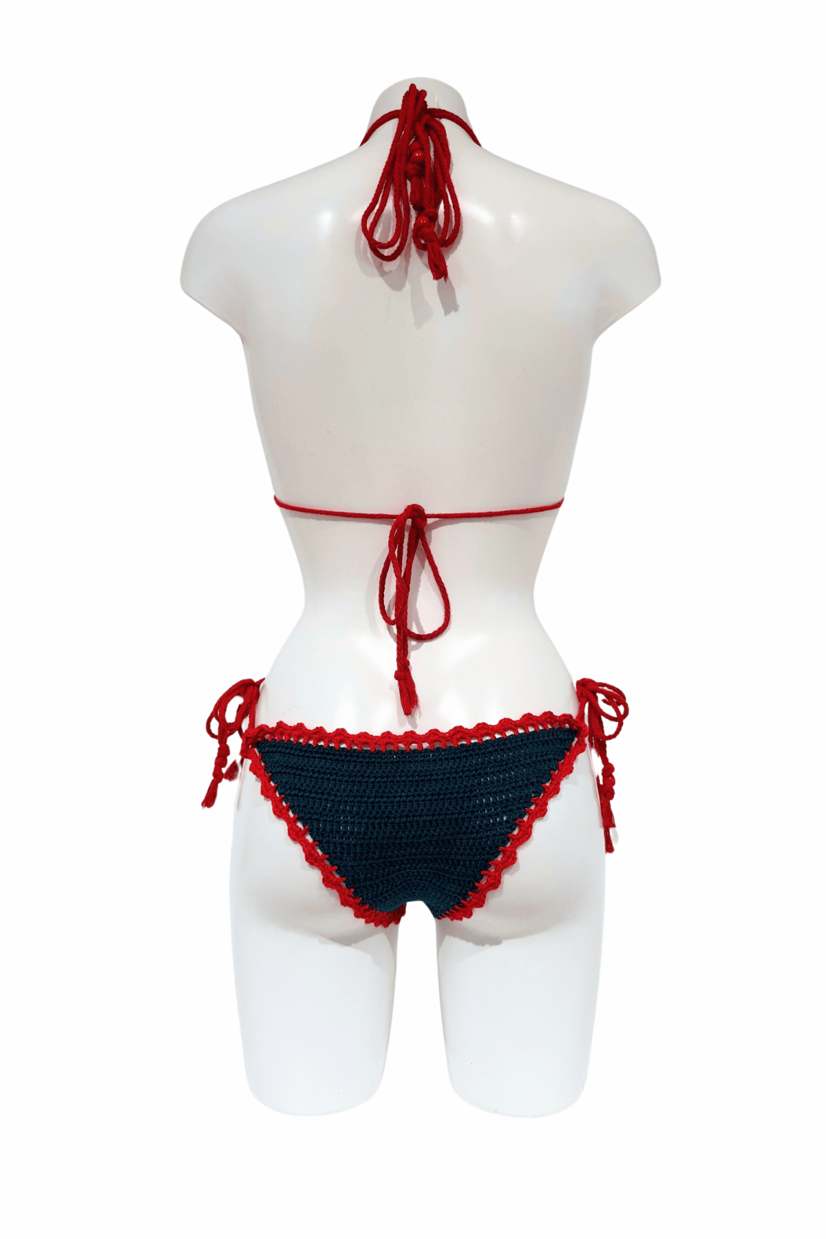 Watermelon luxury crochet bikini, designed and handmade in Switzerland by RA LIVING – exclusive designer beachwear and swimwear for a stylish summer look.