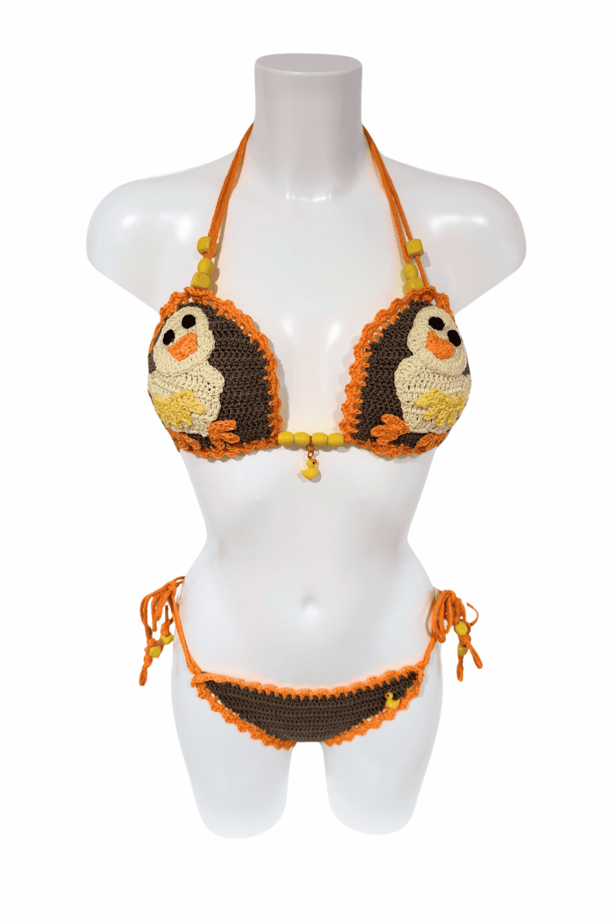 Yellow Chick luxury crochet bikini, designed and handmade in Switzerland by RA LIVING – exclusive designer beachwear and swimwear for a stylish summer look.