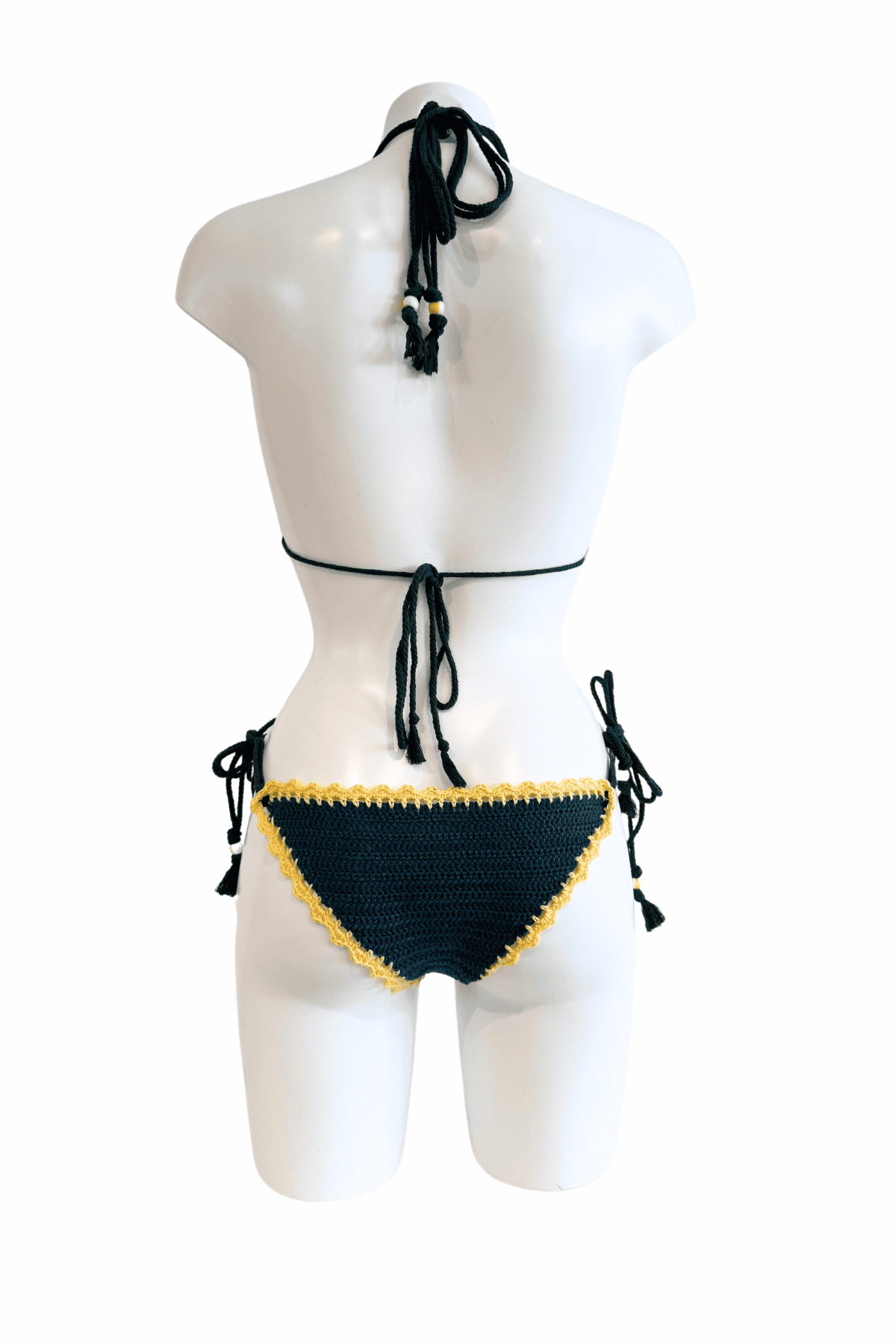 Cool Emoji luxury crochet bikini, designed and handmade in Switzerland by RA LIVING – exclusive designer beachwear and swimwear for a stylish summer look.