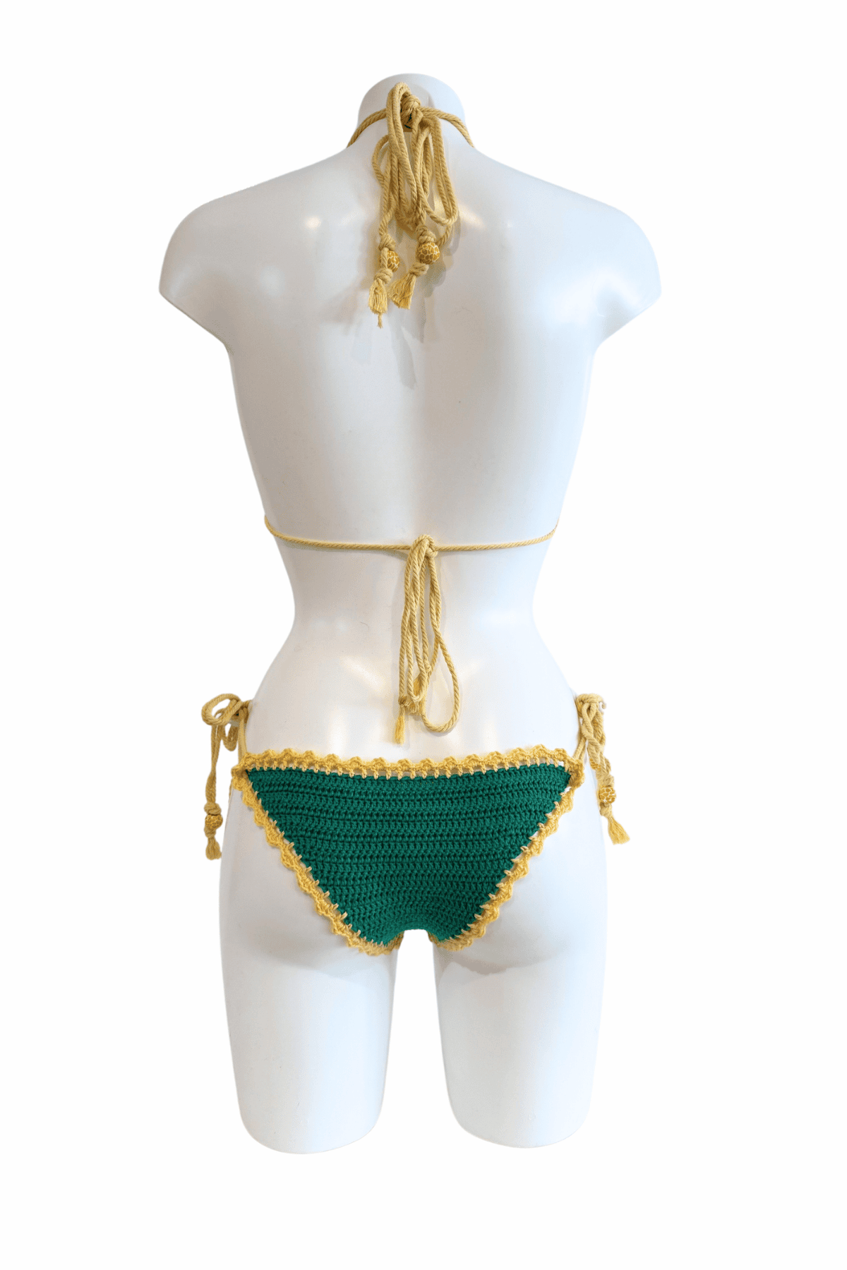 Ducklings luxury crochet bikini, designed and handmade in Switzerland by RA LIVING – exclusive designer beachwear and swimwear for a stylish summer look.