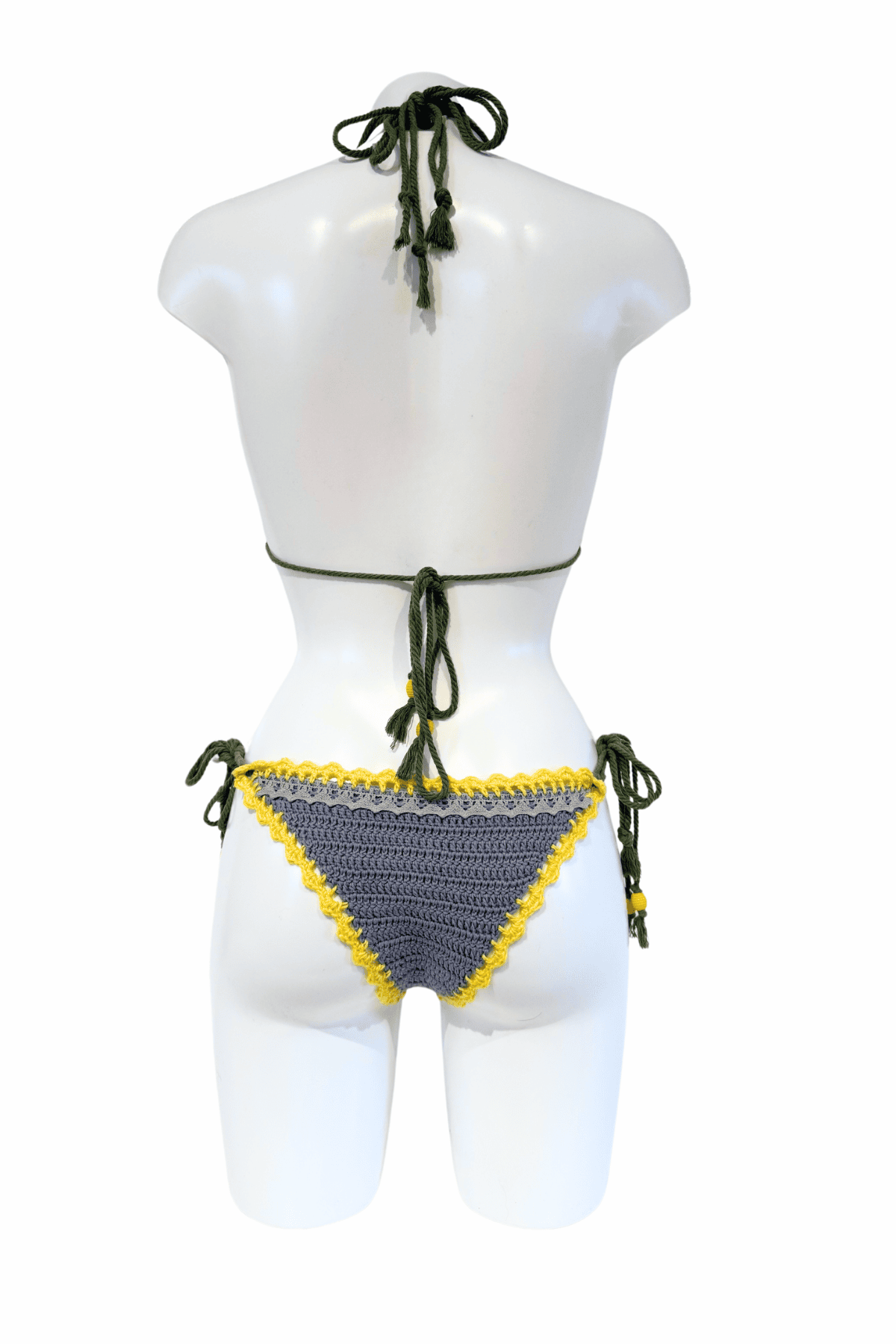 Banana luxury crochet bikini, designed and handmade in Switzerland by RA LIVING – exclusive designer beachwear and swimwear for a stylish summer look.
