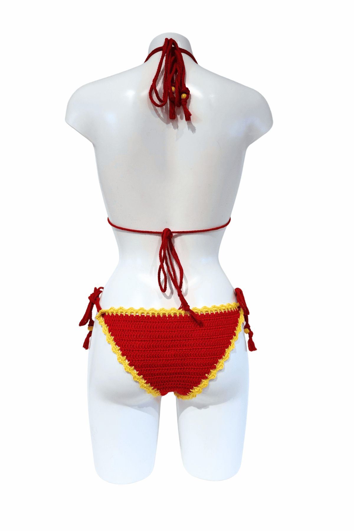 Love Emoji luxury crochet bikini, designed and handmade in Switzerland by RA LIVING – exclusive designer beachwear and swimwear for a stylish summer look.