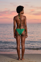 My Princess crochet bikini on model, back view - RA LIVING, handmade in Switzerland