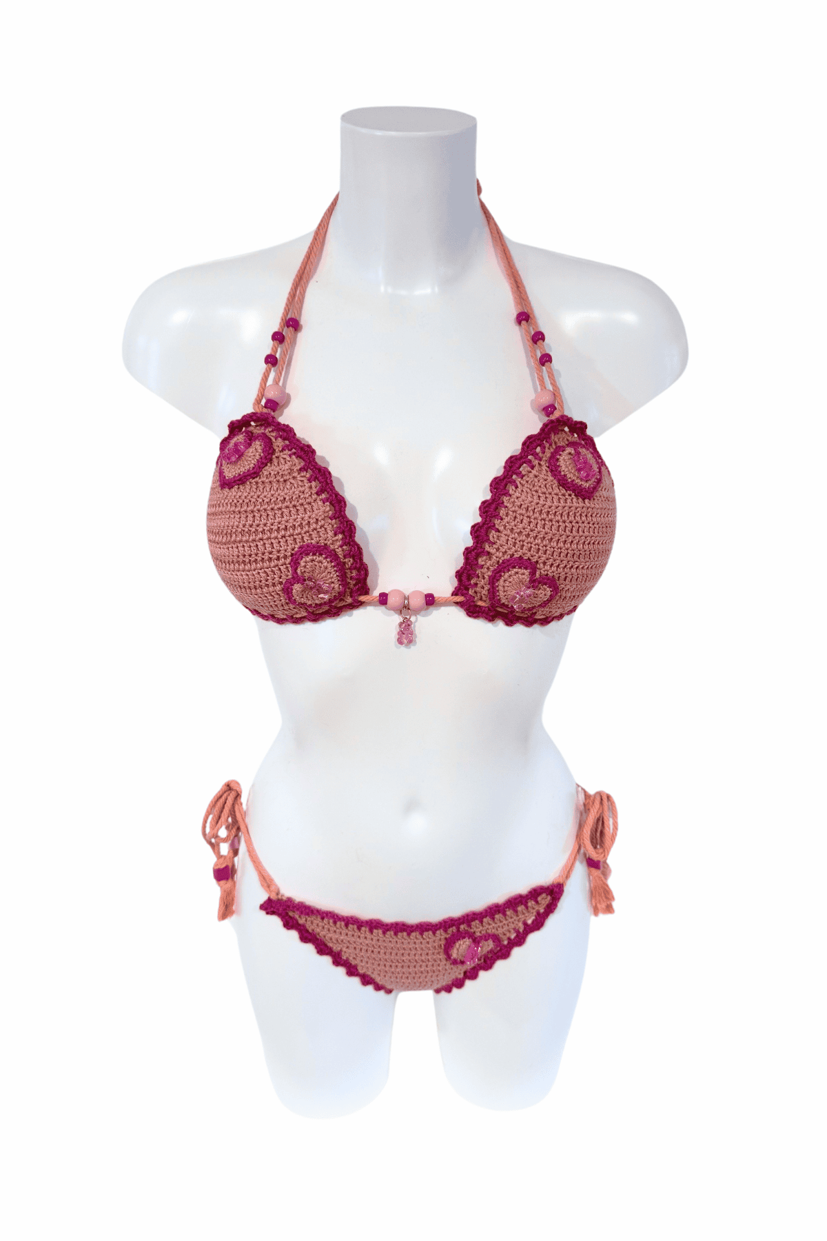 Gummibear luxury crochet bikini, designed and handmade in Switzerland by RA LIVING – exclusive designer beachwear and swimwear for a stylish summer look.