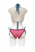 Pink Donout luxury crochet bikini, designed and handmade in Switzerland by RA LIVING – exclusive designer beachwear and swimwear for a stylish summer look.